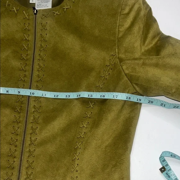 Carlisle Olive Faux Suede Women's Jacket - Picture 7 of 9